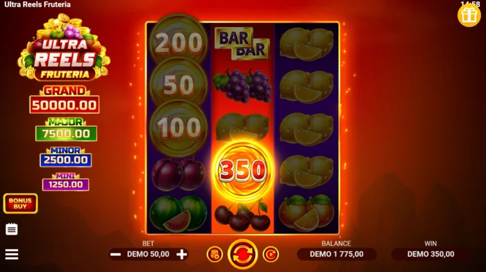 Ultra Reels Fruteria - Coin Collect coins with denominations